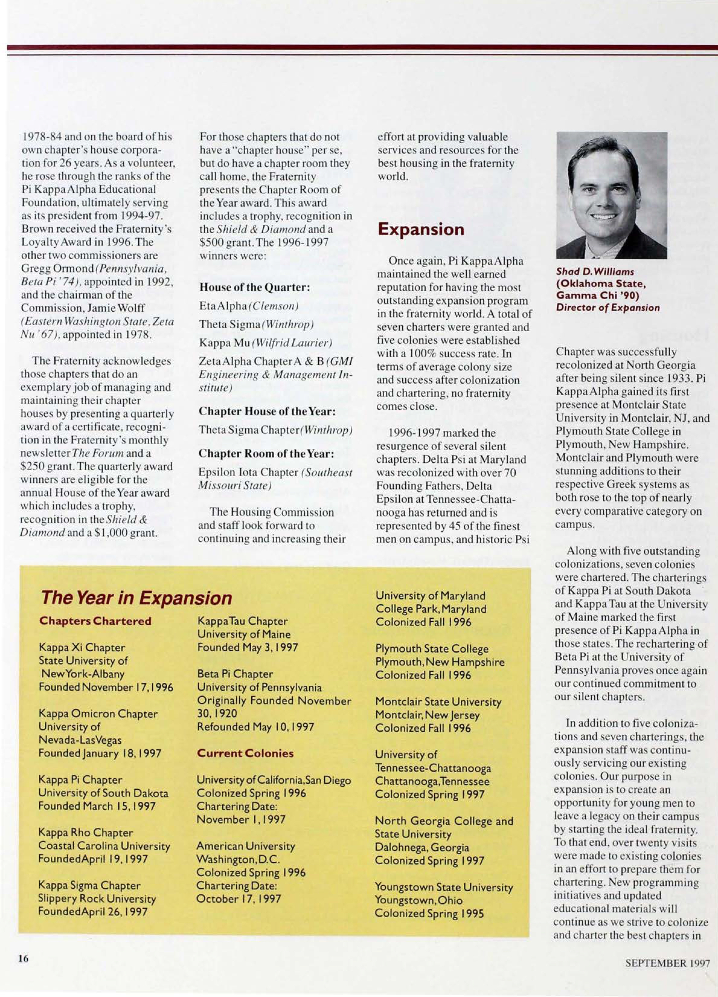 Expansion, September 1997